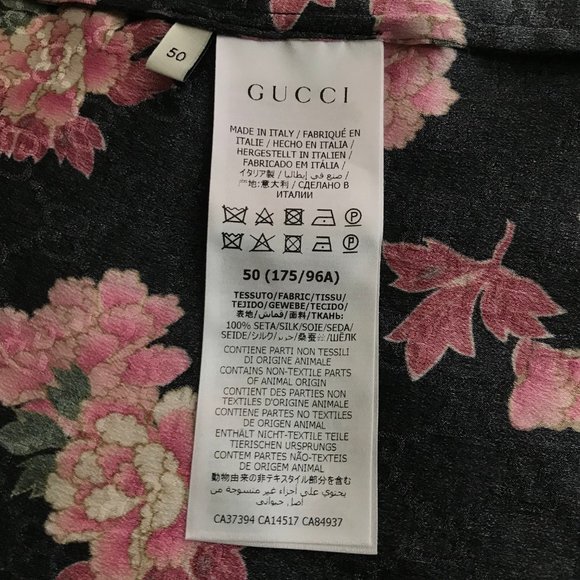 GUCCI Black Silk Peony Print Bowling Shirt - Picture 6 of 9
